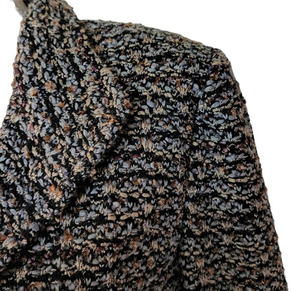 St. John Jacket Blazer Tweed Black Brown Blue Bronze size 8 Pockets Wool Blend - Picture 6 of 16